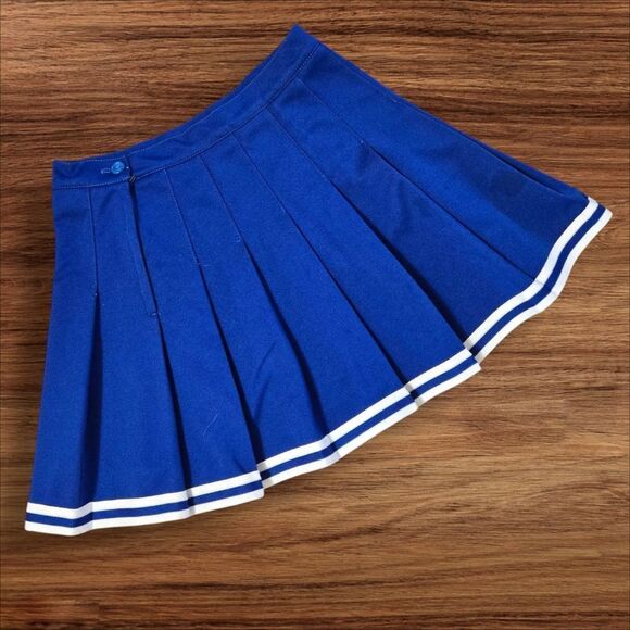 Team Leader Blue And White Cheerleader Mini Pleated Skirt - Picture 1 of 3